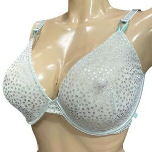 Victorias Secret Sexy Tee Lace Unlined Demi Bra Mint Green Foil Stars size 36D